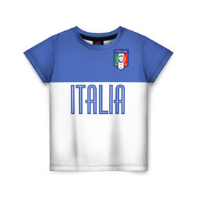 Детская футболка 3D с принтом Сборная Италии по футболу в Тюмени, 100% гипоаллергенный полиэфир | прямой крой, круглый вырез горловины, длина до линии бедер, чуть спущенное плечо, ткань немного тянется | Тематика изображения на принте: европы | италия