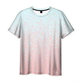 Мужская футболка 3D с принтом Pink Blue Gradient в Тюмени, 100% полиэфир | прямой крой, круглый вырез горловины, длина до линии бедер | blu | gradient | pink | голубое | градиент | розовое