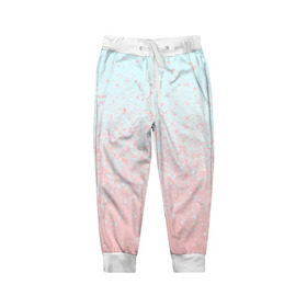 Детские брюки 3D с принтом Pink Blue Gradient в Тюмени, 100% полиэстер | манжеты по низу, эластичный пояс регулируется шнурком, по бокам два кармана без застежек, внутренняя часть кармана из мелкой сетки | blu | gradient | pink | голубое | градиент | розовое