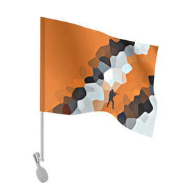 Флаг для автомобиля с принтом CS GO Asiimov camouflage в Тюмени, 100% полиэстер | Размер: 30*21 см | counter strike | камуфляж