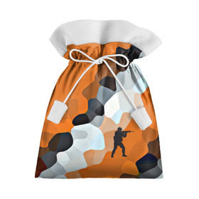 Подарочный 3D мешок с принтом CS GO Asiimov camouflage в Тюмени, 100% полиэстер | Размер: 29*39 см | counter strike | камуфляж