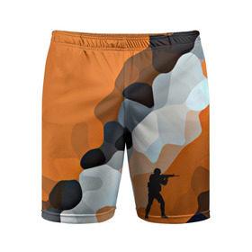 Мужские шорты 3D спортивные с принтом CS GO Asiimov camouflage в Тюмени,  |  | counter strike | камуфляж