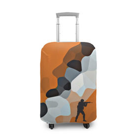 Чехол для чемодана 3D с принтом CS GO Asiimov camouflage в Тюмени, 86% полиэфир, 14% спандекс | двустороннее нанесение принта, прорези для ручек и колес | counter strike | камуфляж