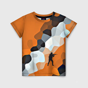 Детская футболка 3D с принтом CS GO Asiimov camouflage в Тюмени, 100% гипоаллергенный полиэфир | прямой крой, круглый вырез горловины, длина до линии бедер, чуть спущенное плечо, ткань немного тянется | Тематика изображения на принте: counter strike | камуфляж