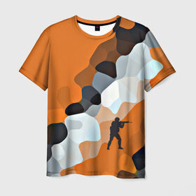 Мужская футболка 3D с принтом CS GO Asiimov camouflage в Тюмени, 100% полиэфир | прямой крой, круглый вырез горловины, длина до линии бедер | counter strike | камуфляж