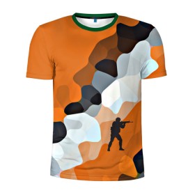 Мужская футболка 3D спортивная с принтом CS GO Asiimov camouflage в Тюмени, 100% полиэстер с улучшенными характеристиками | приталенный силуэт, круглая горловина, широкие плечи, сужается к линии бедра | Тематика изображения на принте: counter strike | камуфляж