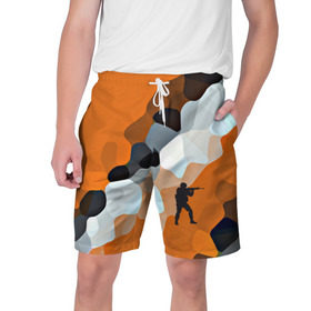 Мужские шорты 3D с принтом CS GO Asiimov camouflage в Тюмени,  полиэстер 100% | прямой крой, два кармана без застежек по бокам. Мягкая трикотажная резинка на поясе, внутри которой широкие завязки. Длина чуть выше колен | counter strike | камуфляж