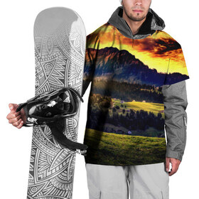 Накидка на куртку 3D с принтом Альпы в Тюмени, 100% полиэстер |  | альпы | горы | лето | природа | яркие