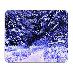 Коврик прямоугольный с принтом Лес в Тюмени, натуральный каучук | размер 230 х 185 мм; запечатка лицевой стороны | ёлка | ель | зима | природа | снег | снежный | фиолетовый