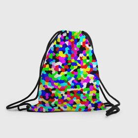 Рюкзак-мешок 3D с принтом Цветной шум в Тюмени, 100% полиэстер | плотность ткани — 200 г/м2, размер — 35 х 45 см; лямки — толстые шнурки, застежка на шнуровке, без карманов и подкладки | Тематика изображения на принте: камуфляж