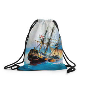 Рюкзак-мешок 3D с принтом Корабль в Тюмени, 100% полиэстер | плотность ткани — 200 г/м2, размер — 35 х 45 см; лямки — толстые шнурки, застежка на шнуровке, без карманов и подкладки | вода | море | океан | парусник