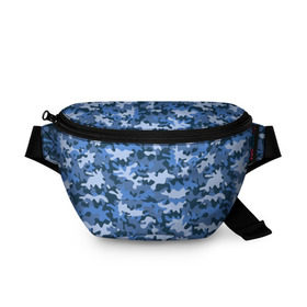 Поясная сумка 3D с принтом Камуфляж в Тюмени, 100% полиэстер | плотная ткань, ремень с регулируемой длиной, внутри несколько карманов для мелочей, основное отделение и карман с обратной стороны сумки застегиваются на молнию | camo | авиация | ввс | камо | самолёты | синий