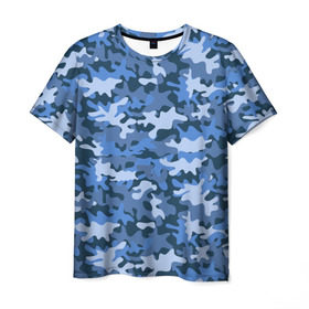 Мужская футболка 3D с принтом Камуфляж в Тюмени, 100% полиэфир | прямой крой, круглый вырез горловины, длина до линии бедер | Тематика изображения на принте: camo | авиация | ввс | камо | самолёты | синий