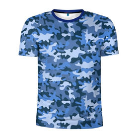 Мужская футболка 3D спортивная с принтом Камуфляж в Тюмени, 100% полиэстер с улучшенными характеристиками | приталенный силуэт, круглая горловина, широкие плечи, сужается к линии бедра | Тематика изображения на принте: camo | авиация | ввс | камо | самолёты | синий