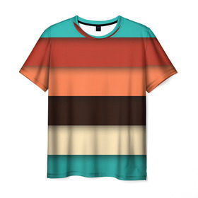 Мужская футболка 3D с принтом Прямые полосы в Тюмени, 100% полиэфир | прямой крой, круглый вырез горловины, длина до линии бедер | colour | palette | summer | полосы