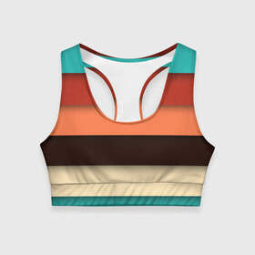 Женский спортивный топ 3D с принтом Прямые полосы в Тюмени, 82% полиэстер, 18% спандекс Ткань безопасна для здоровья, позволяет коже дышать, не мнется и не растягивается |  | colour | palette | summer | полосы