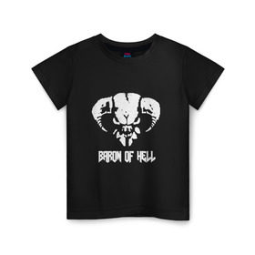 Детская футболка хлопок с принтом Doom 4 Head Baron Of Hell в Тюмени, 100% хлопок | круглый вырез горловины, полуприлегающий силуэт, длина до линии бедер | demon | hell | дум