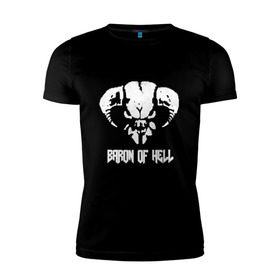 Мужская футболка премиум с принтом Doom 4 Head Baron Of Hell в Тюмени, 92% хлопок, 8% лайкра | приталенный силуэт, круглый вырез ворота, длина до линии бедра, короткий рукав | Тематика изображения на принте: demon | hell | дум