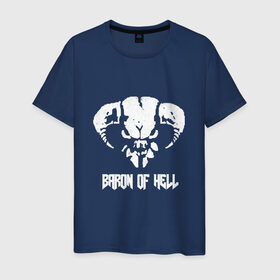 Мужская футболка хлопок с принтом Doom 4 Head Baron Of Hell в Тюмени, 100% хлопок | прямой крой, круглый вырез горловины, длина до линии бедер, слегка спущенное плечо. | Тематика изображения на принте: demon | hell | дум