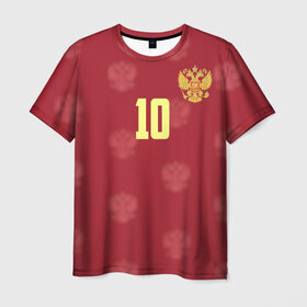 Мужская футболка 3D с принтом Федор Смолов в Тюмени, 100% полиэфир | прямой крой, круглый вырез горловины, длина до линии бедер | Тематика изображения на принте: 10 | smolov | краснодар | россии | россия | рф | сборная | футбол