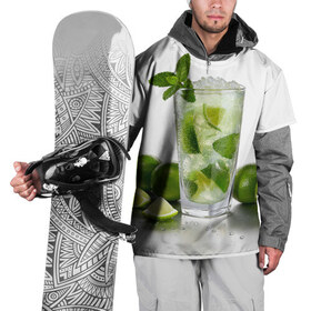 Накидка на куртку 3D с принтом Мохито в Тюмени, 100% полиэстер |  | fresh | freshness | ice | lemon lime | mint | mojito cocktail | still life | бокал | коктейль | лед | лимон лайм | махито | мята | натюрморт | свежесть | свежий