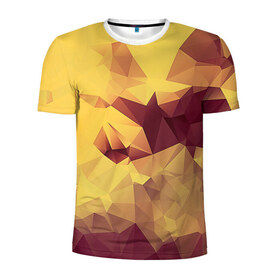 Мужская футболка 3D спортивная с принтом Polygonal в Тюмени, 100% полиэстер с улучшенными характеристиками | приталенный силуэт, круглая горловина, широкие плечи, сужается к линии бедра | паттерн | полигоны | треугольники
