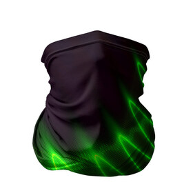 Бандана-труба 3D с принтом Молния в Тюмени, 100% полиэстер, ткань с особыми свойствами — Activecool | плотность 150‒180 г/м2; хорошо тянется, но сохраняет форму | волна | зеленый | темный