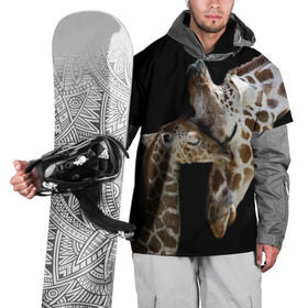 Накидка на куртку 3D с принтом Жирафы в Тюмени, 100% полиэстер |  | africa | animals | baby | child | family | giraffes | head | mother | африка | головы | животные | жирафы | любовь | малыш | мама | ребенок | семья