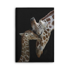 Обложка для автодокументов с принтом Жирафы в Тюмени, натуральная кожа |  размер 19,9*13 см; внутри 4 больших “конверта” для документов и один маленький отдел — туда идеально встанут права | Тематика изображения на принте: africa | animals | baby | child | family | giraffes | head | mother | африка | головы | животные | жирафы | любовь | малыш | мама | ребенок | семья