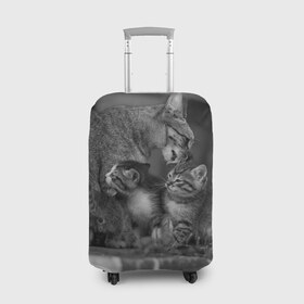 Чехол для чемодана 3D с принтом Котята в Тюмени, 86% полиэфир, 14% спандекс | двустороннее нанесение принта, прорези для ручек и колес | животные | кот | кошка | милая