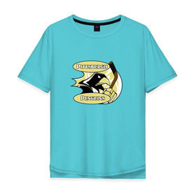 Мужская футболка хлопок Oversize с принтом Pittsburgh Penguins team в Тюмени, 100% хлопок | свободный крой, круглый ворот, “спинка” длиннее передней части | спорт | хоккей