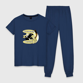 Женская пижама хлопок с принтом Pittsburgh Penguins team в Тюмени, 100% хлопок | брюки и футболка прямого кроя, без карманов, на брюках мягкая резинка на поясе и по низу штанин | спорт | хоккей