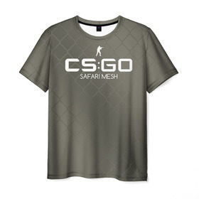 Мужская футболка 3D с принтом cs:go - Safari Mesh Style (Афр в Тюмени, 100% полиэфир | прямой крой, круглый вырез горловины, длина до линии бедер | cs | csgo | go | mesh | safari | кс | линия | цвет