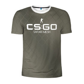 Мужская футболка 3D спортивная с принтом cs:go - Safari Mesh Style (Афр в Тюмени, 100% полиэстер с улучшенными характеристиками | приталенный силуэт, круглая горловина, широкие плечи, сужается к линии бедра | cs | csgo | go | mesh | safari | кс | линия | цвет