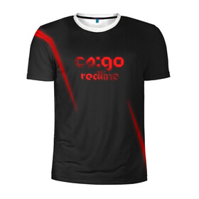 Мужская футболка 3D спортивная с принтом cs:go - Red Line (Красная линия) в Тюмени, 100% полиэстер с улучшенными характеристиками | приталенный силуэт, круглая горловина, широкие плечи, сужается к линии бедра | cs | csgo | go | кс | линия | цвет