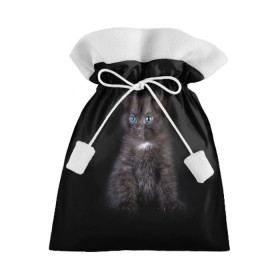 Подарочный 3D мешок с принтом Чёрный котёнок в Тюмени, 100% полиэстер | Размер: 29*39 см | Тематика изображения на принте: киска | кот | кошка