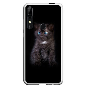 Чехол для Honor P Smart Z с принтом Чёрный котёнок в Тюмени, Силикон | Область печати: задняя сторона чехла, без боковых панелей | Тематика изображения на принте: киска | кот | кошка