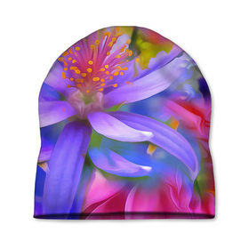Шапка 3D с принтом Цветок в Тюмени, 100% полиэстер | универсальный размер, печать по всей поверхности изделия | лепестки | прикольные картинки | цветочки | цветы