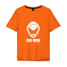 Мужская футболка хлопок Oversize с принтом Doom 4 Head Doom Marine в Тюмени, 100% хлопок | свободный крой, круглый ворот, “спинка” длиннее передней части | Тематика изображения на принте: demon | doom | hell | дум
