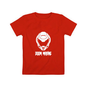 Детская футболка хлопок с принтом Doom 4 Head Doom Marine в Тюмени, 100% хлопок | круглый вырез горловины, полуприлегающий силуэт, длина до линии бедер | demon | doom | hell | дум