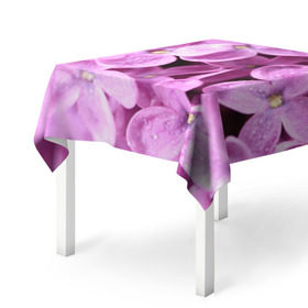 Скатерть 3D с принтом Цветы сирени в Тюмени, 100% полиэстер (ткань не мнется и не растягивается) | Размер: 150*150 см | Тематика изображения на принте: девушкам | сирень | цветы
