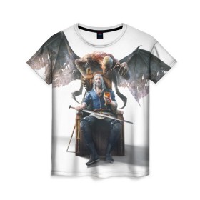Женская футболка 3D с принтом The Witcher в Тюмени, 100% полиэфир ( синтетическое хлопкоподобное полотно) | прямой крой, круглый вырез горловины, длина до линии бедер | witcher | ведьмак | геральт