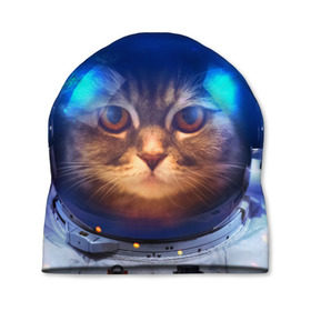 Шапка 3D с принтом Кот космонавт в Тюмени, 100% полиэстер | универсальный размер, печать по всей поверхности изделия | Тематика изображения на принте: кот | кошка | скафандр