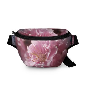 Поясная сумка 3D с принтом Розовые цветы в Тюмени, 100% полиэстер | плотная ткань, ремень с регулируемой длиной, внутри несколько карманов для мелочей, основное отделение и карман с обратной стороны сумки застегиваются на молнию | девушкам | розы | цветочки | цветы