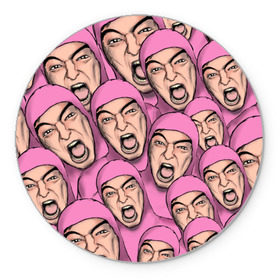 Коврик круглый с принтом Pink Guy в Тюмени, резина и полиэстер | круглая форма, изображение наносится на всю лицевую часть | Тематика изображения на принте: 