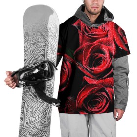 Накидка на куртку 3D с принтом Розы в Тюмени, 100% полиэстер |  | Тематика изображения на принте: алый | красный | роса | фото | цветы