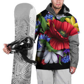 Накидка на куртку 3D с принтом Композиция цветов в Тюмени, 100% полиэстер |  | Тематика изображения на принте: композиция | мак | ромашки | цветы