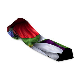 Галстук 3D с принтом Композиция цветов в Тюмени, 100% полиэстер | Длина 148 см; Плотность 150-180 г/м2 | Тематика изображения на принте: композиция | мак | ромашки | цветы