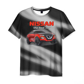 Мужская футболка 3D с принтом Nissan - лучшая машина в Тюмени, 100% полиэфир | прямой крой, круглый вырез горловины, длина до линии бедер | Тематика изображения на принте: nissan | авто | автомобиль | ниссан