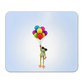 Коврик прямоугольный с принтом Лягушка на воздушных шарах в Тюмени, натуральный каучук | размер 230 х 185 мм; запечатка лицевой стороны | Тематика изображения на принте: 